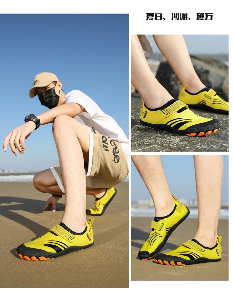 Unisex Swimming Water Shoes Men Barefoot Outdoor Beach Sandals Upstream Aqua Shoes Plus Size Nonslip River Sea Diving Sneakers