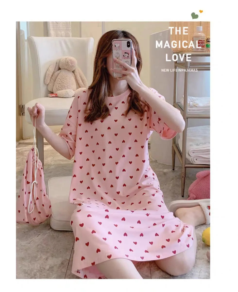 Cute Women's Short Sleeve Nightgown | Plus Size Sleepwear