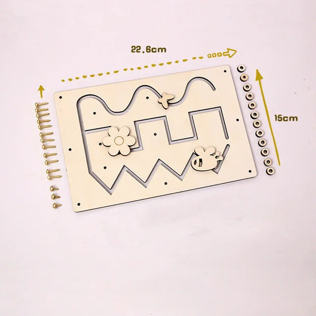 Educational Montessori Busy Board for Kids | Sensory Wooden Toys