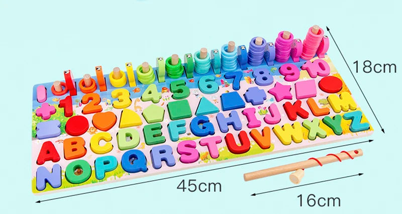 3D Montessori Educational Toy for Kids | Magnetic Fishing Shapes