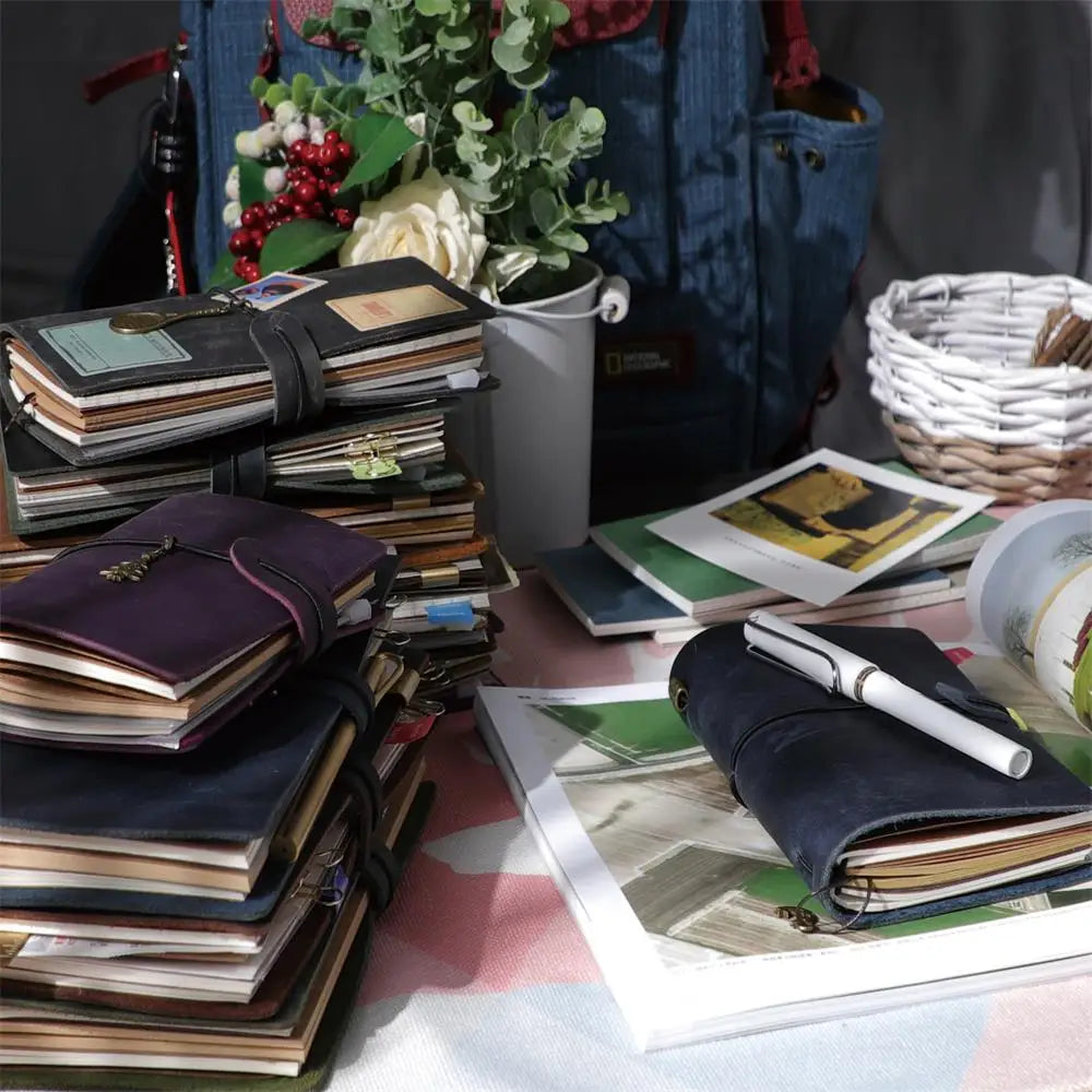 Handmade Retro Leather Cover Notebook | Travel Journal Diary