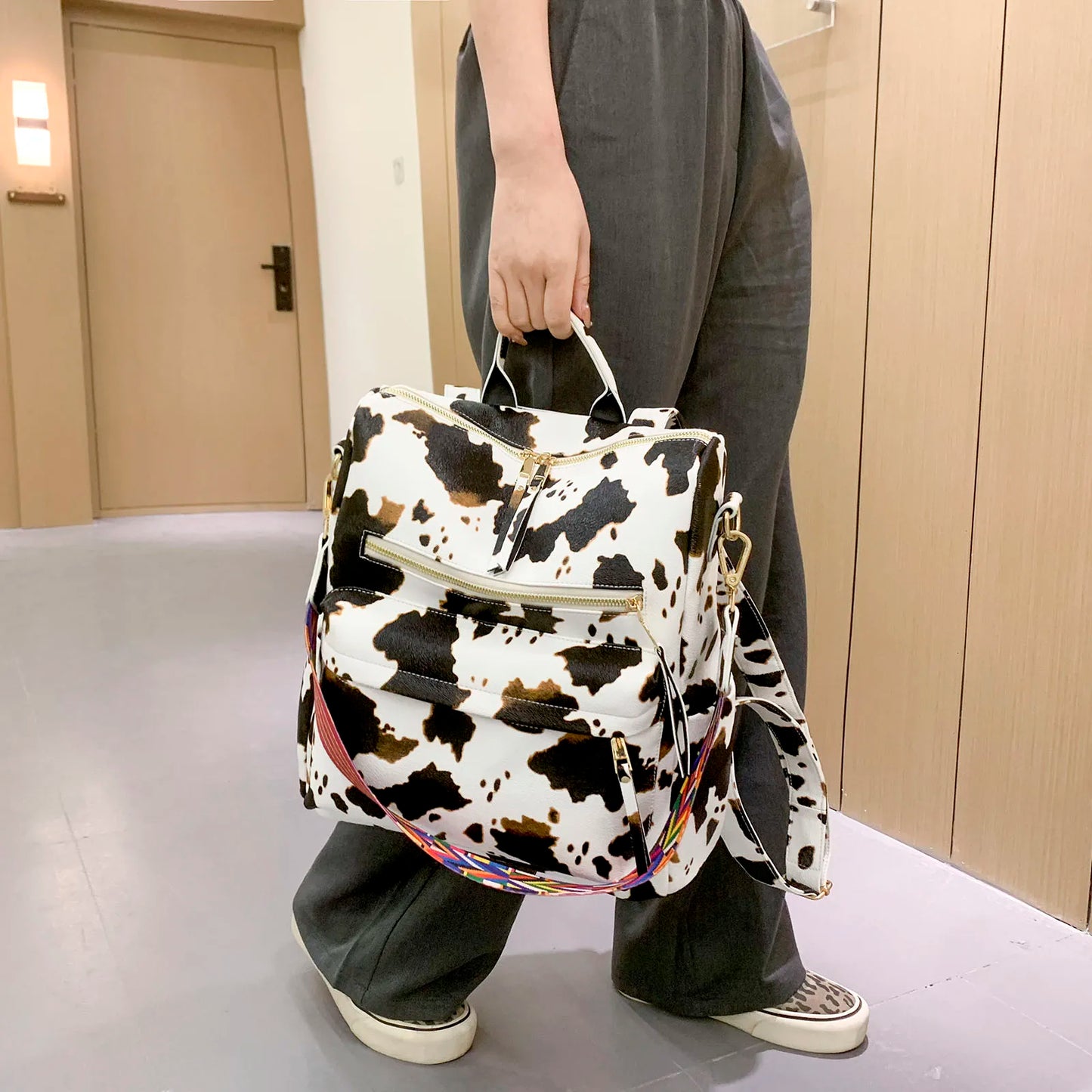 Stylish PU Leather Large Backpack | Women's Vintage Travel Rucksack