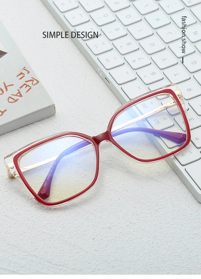 Stylish Retro Square Glasses Frame | Anti-Blue Light Protection