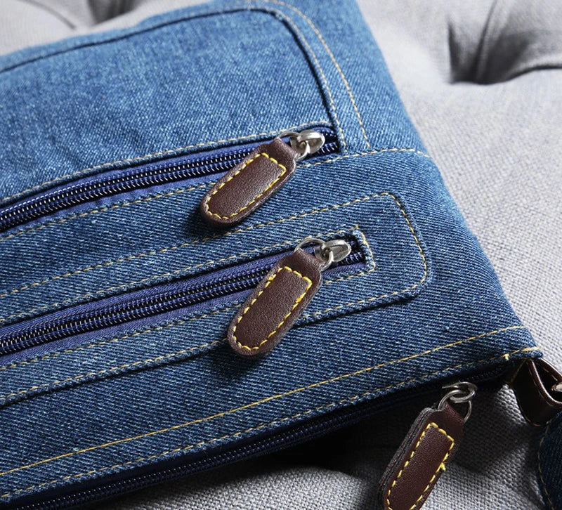 Vintage Denim Crossbody Bag | Stylish Women's Messenger Handbag