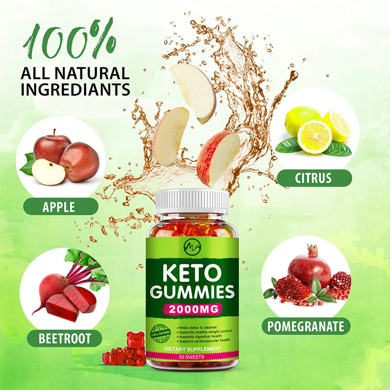 60 Count Keto Gummies for Fat Management | Green Apple Flavor