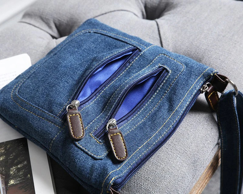 Vintage Denim Crossbody Bag | Stylish Women's Messenger Handbag