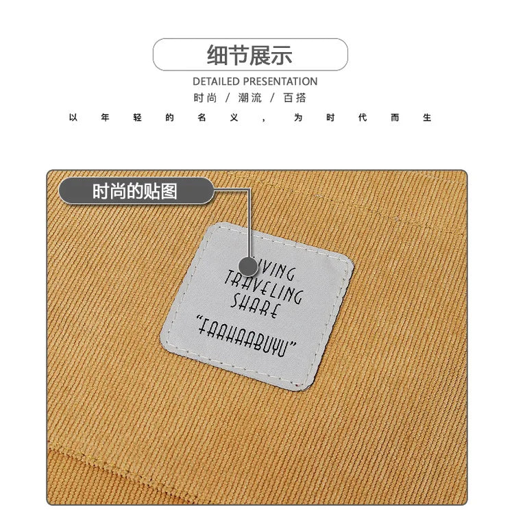 Casual Women’s Canvas Shoulder Bag | Soft Corduroy Tote Purse