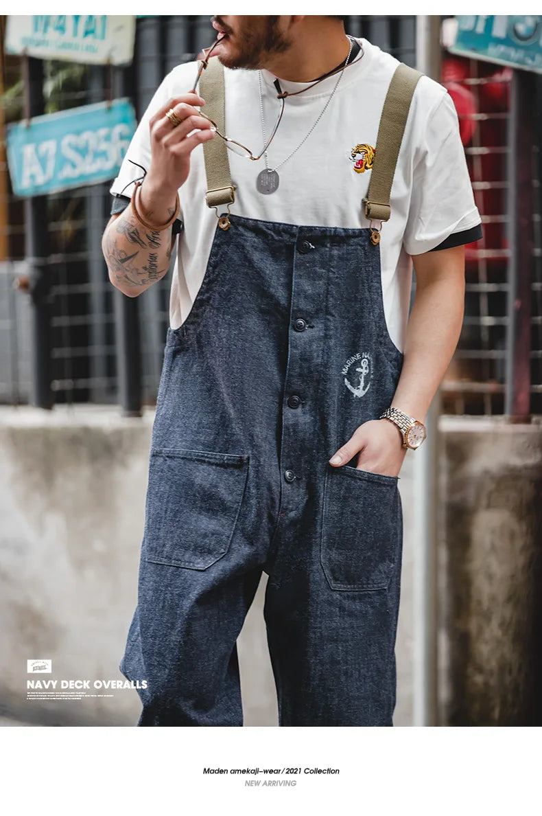 Unisex Vintage Denim Overalls | Stylish Baggy Jumpsuits for All