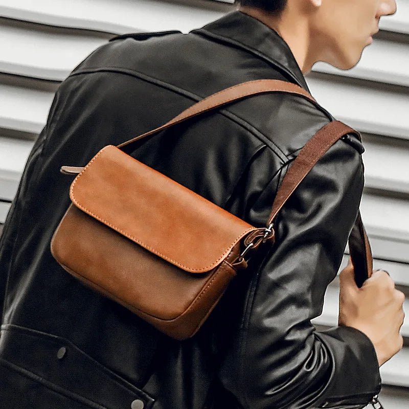 Stylish Crossbody Messenger Bag for Men | PU Leather Shoulder Satchel