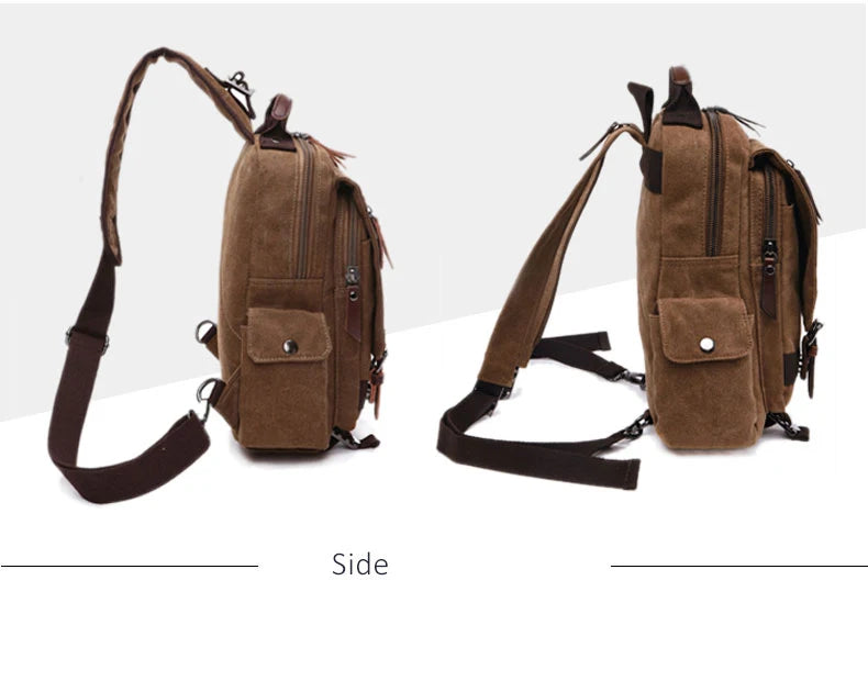 Versatile Small Canvas Backpack for Travel and School