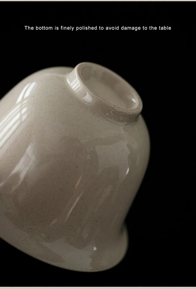 Elegante Gaiwan de Cerámica Esmaltada con Ceniza Vegetal Retro | Perfecto Servicio de Té