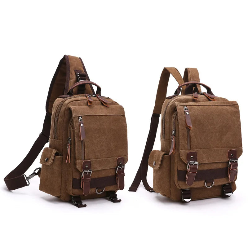 Versatile Small Canvas Backpack for Travel and School