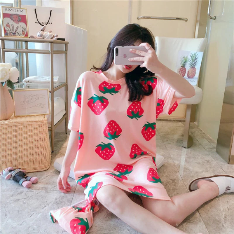 Cute Women's Short Sleeve Nightgown | Plus Size Sleepwear