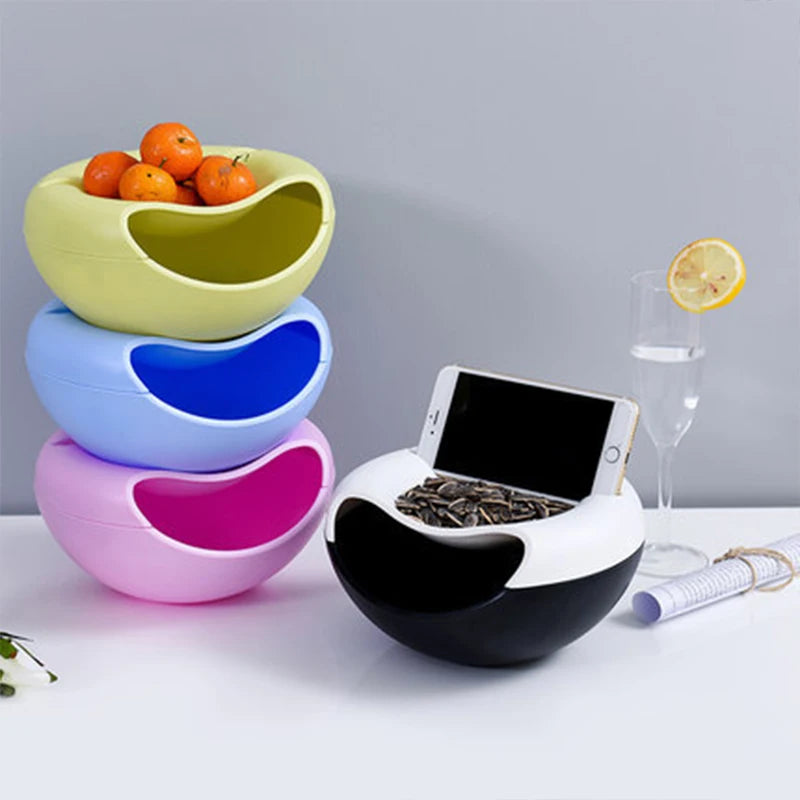 Multi-Use Double Layer Snack Bowl | Versatile Kitchen Storage Plate