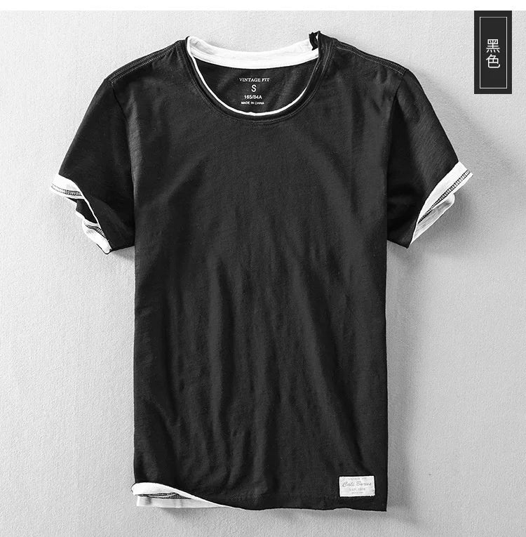 Summer Men's Bamboo Cotton Short Sleeve T-Shirt | Casual Comfort