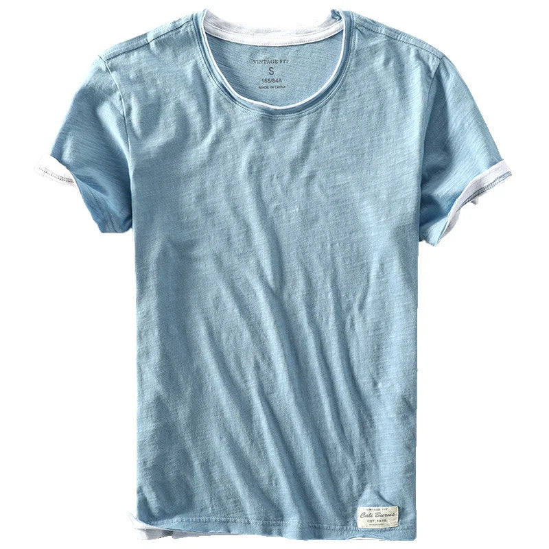 Summer Men's Bamboo Cotton Short Sleeve T-Shirt | Casual Comfort