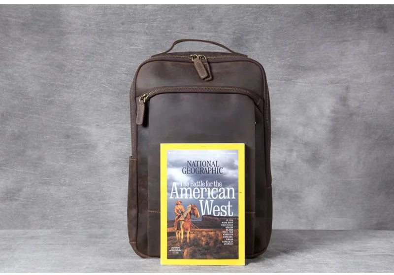 Vintage Genuine Leather Backpack for Men | Stylish Daily Rucksack