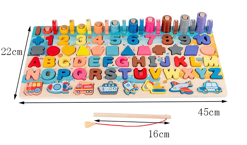 3D Montessori Educational Toy for Kids | Magnetic Fishing Shapes