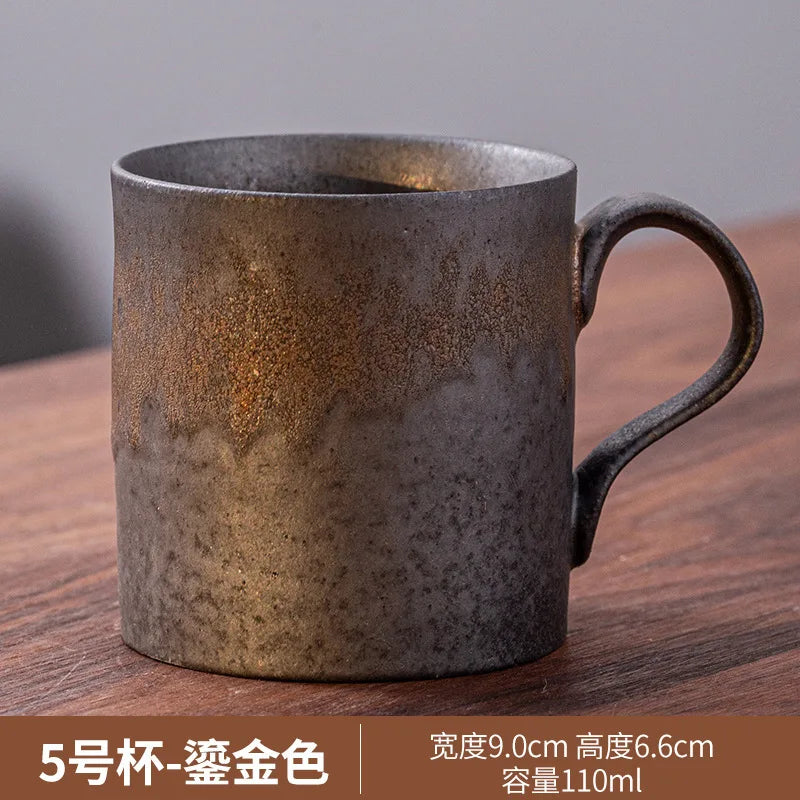 Taza de café vintage japonesa | Vajilla de cerámica retro única