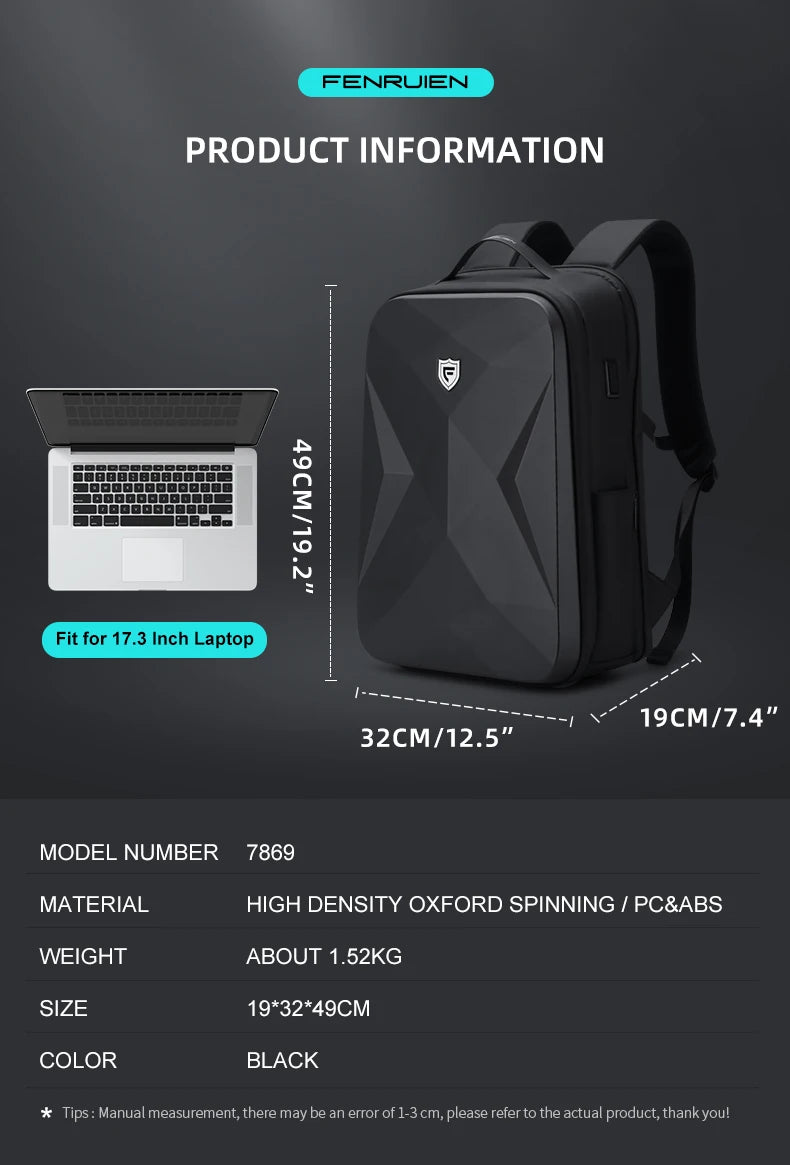 Waterproof Anti-Theft Men's Backpack for School & Travel