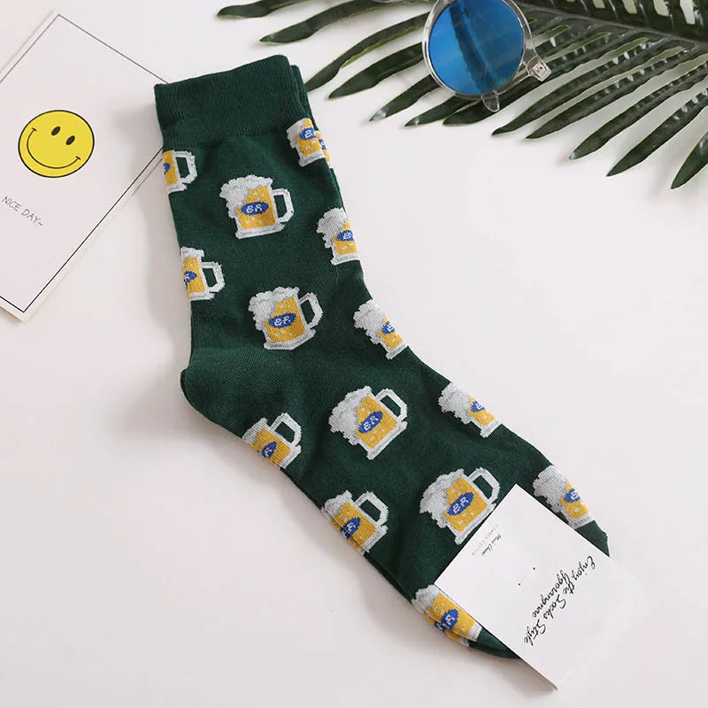 Calcetines Divertidos de Dibujos Animados de Comida para Hombre | Diseños de Aguacate y Hamburguesa