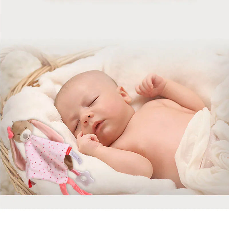 Cute Elephant Plush Teether Rattle for Newborns | Soft Blanket Toy