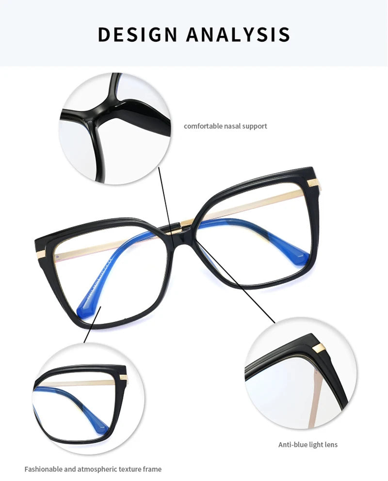 Stylish Retro Square Glasses Frame | Anti-Blue Light Protection