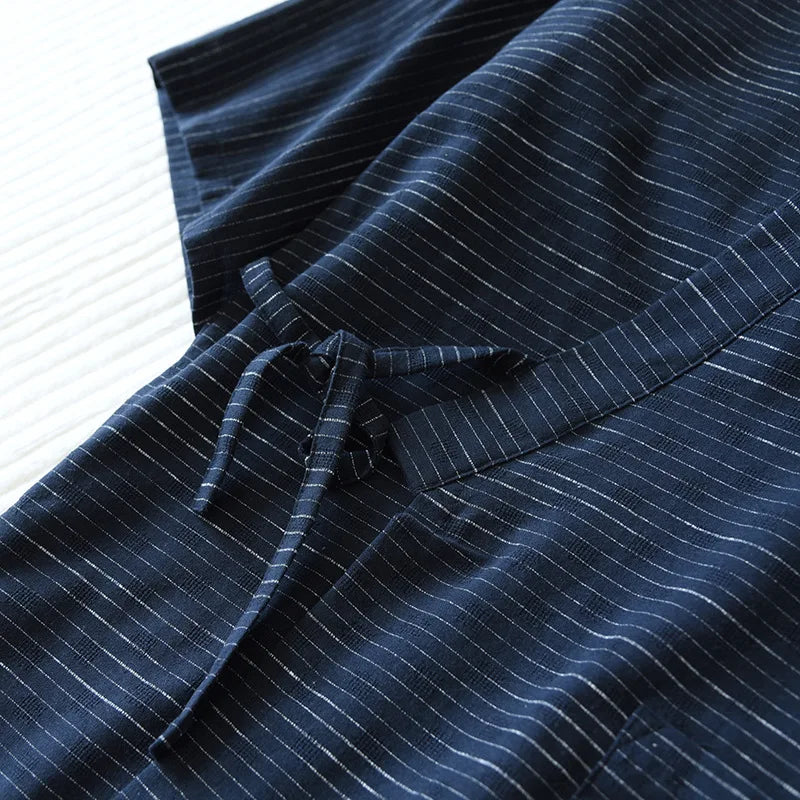 New Japanese Kimono Short-sleeved Shorts Suit Men's Pajamas Two-piece Summer Cotton Yukata Plus Size Bathrobe Sleepwear For Men