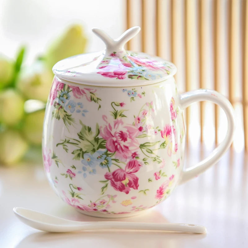 Luxury Bone China Coffee Cup Spoon Set | Elegant Drinkware