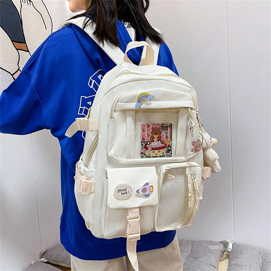 Mochila Bonita Impermeable para Mujer | Mochila Escolar con Múltiples Bolsillos