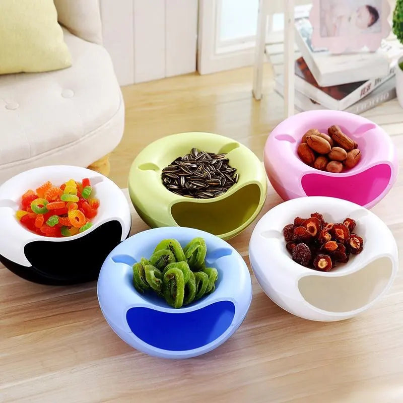 Multi-Use Double Layer Snack Bowl | Versatile Kitchen Storage Plate