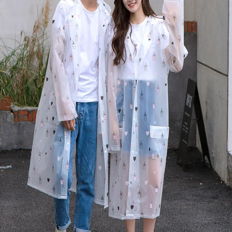 Cute Transparent Raincoat Poncho | Waterproof Cloak for Adults