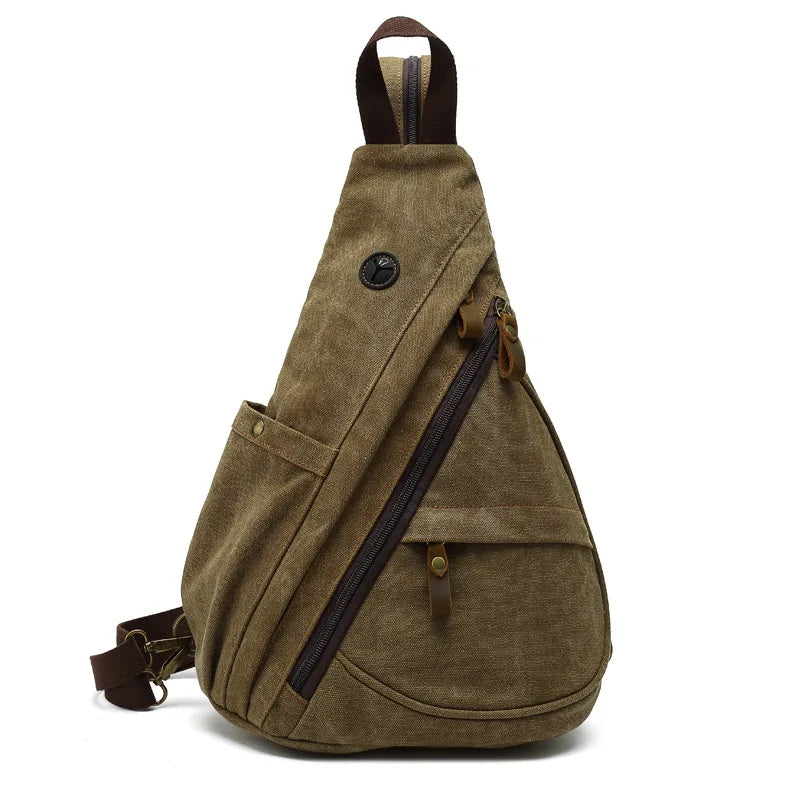 Versatile Men's Canvas Chest Bag | Large Capacity Messenger Bag