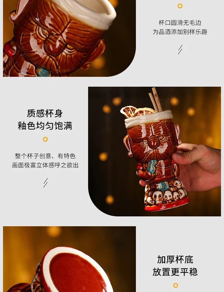 Creative Ceramic Bar Cups | Tiki Hawaiian Cocktail Glasses