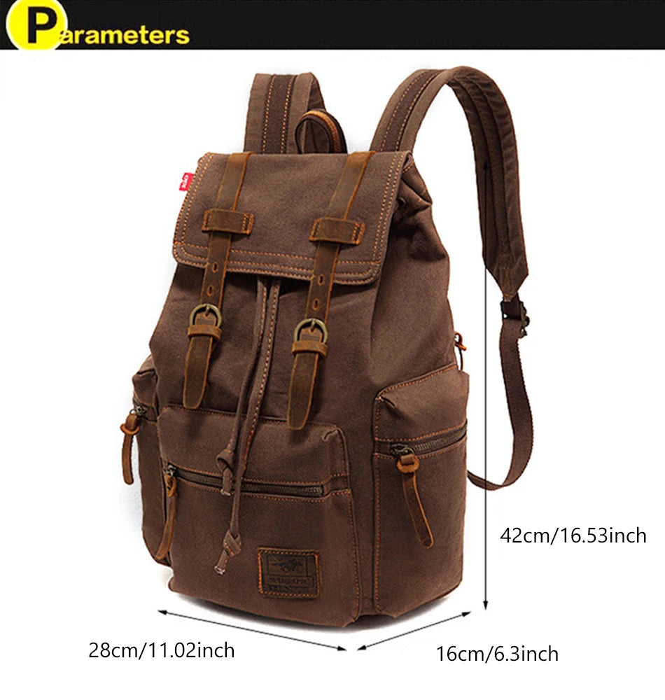 Vintage Canvas Men's Backpack | Stylish 14 Inch Laptop Bag
