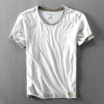 Summer Men's Bamboo Cotton Short Sleeve T-Shirt | Casual Comfort