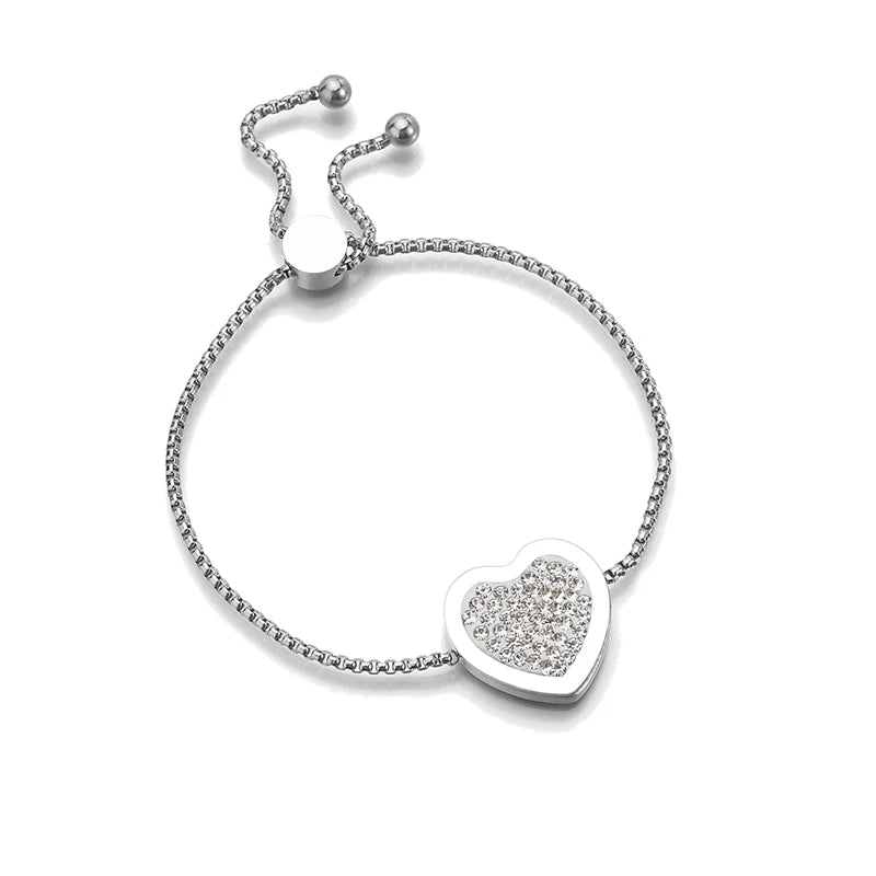 Adjustable Heart Crystal Bracelets for Women | Elegant Gift