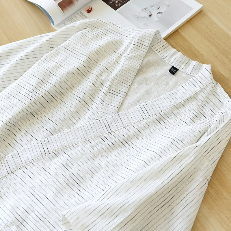 New Japanese Kimono Short-sleeved Shorts Suit Men's Pajamas Two-piece Summer Cotton Yukata Plus Size Bathrobe Sleepwear For Men