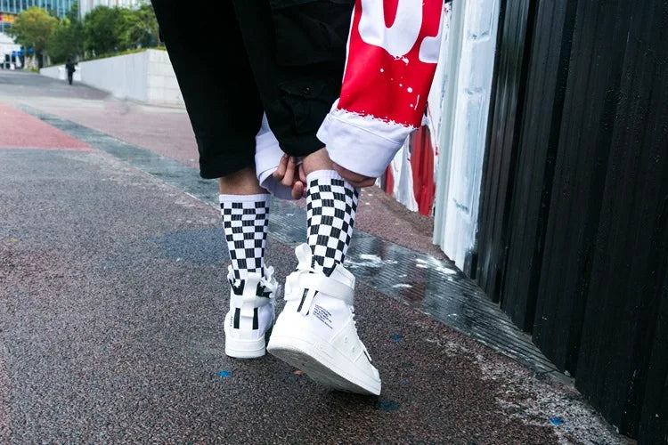 Trendy Checkerboard Socks for Men & Women | Unisex Streetwear Style