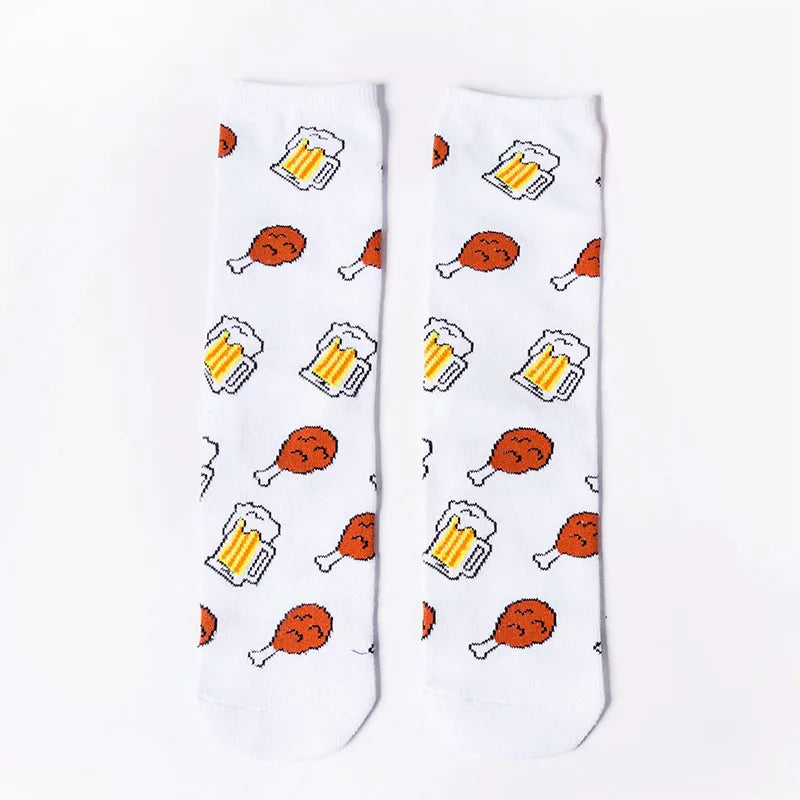 Calcetines Divertidos de Dibujos Animados de Comida para Hombre | Diseños de Aguacate y Hamburguesa