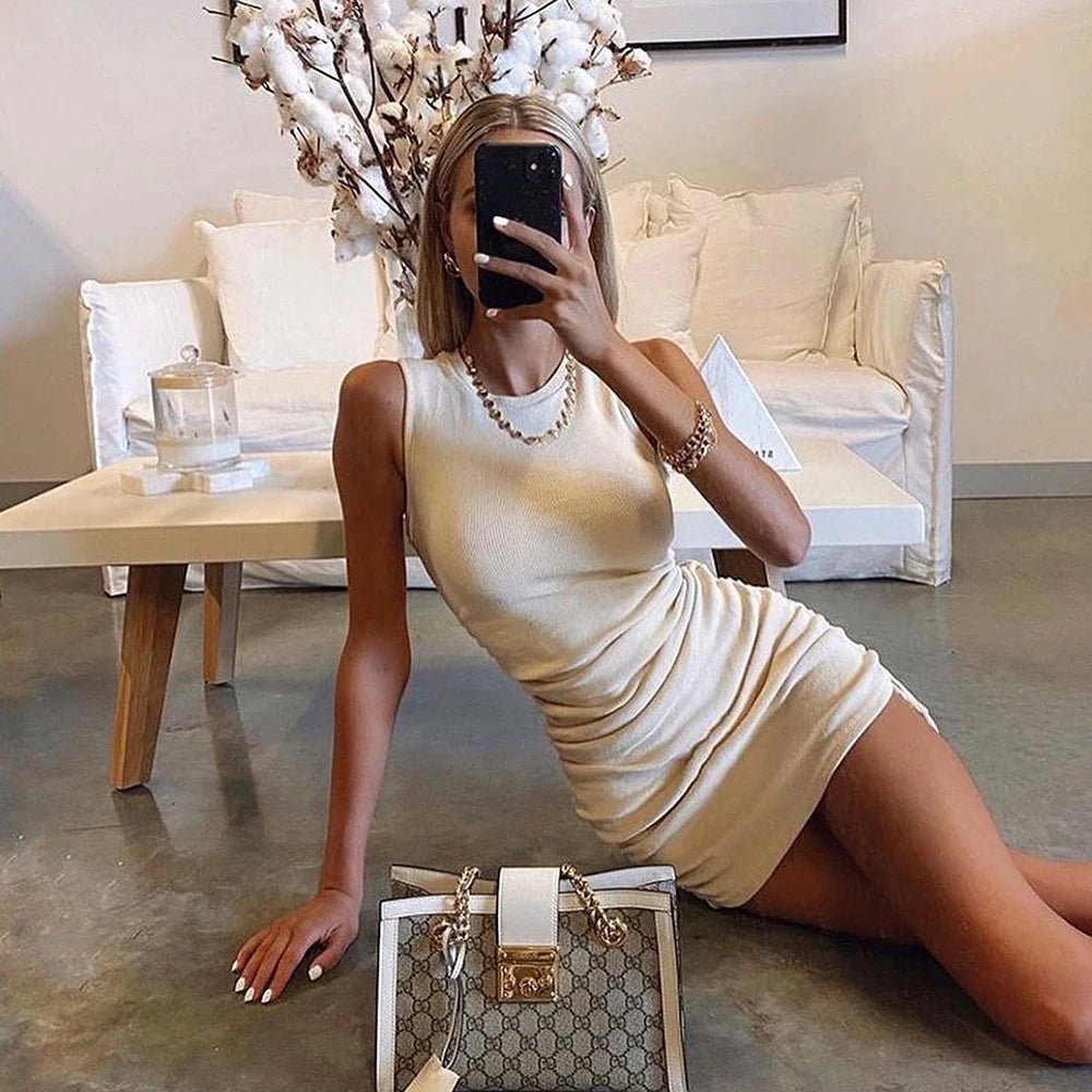 Women’s Ribbed Elastic Mini Dress | Sexy Summer Club Wear