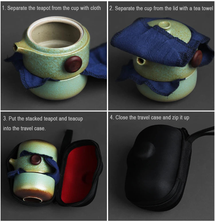 Japanese-Style Handmade Ceramic Teapot Set for Home & Travel