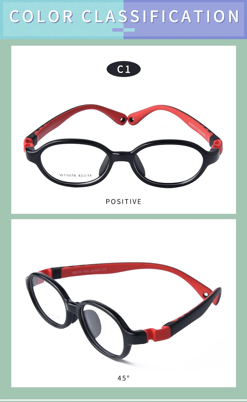 Children's Silicone Glasses Frames | Ultra-Light Myopia Glasses