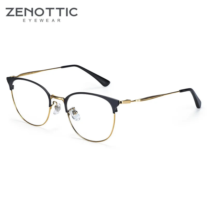 Stylish Retro Half Frame Prescription Glasses | Unisex Eyewear