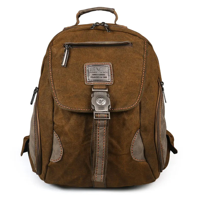 Vintage Canvas Backpack for Men & Teens | School & Travel Rucksack