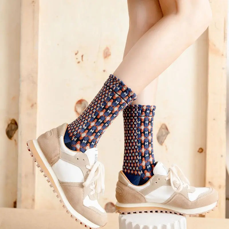 Autumn Winter Cotton Kawaii Socks for Women | Cute Retro Designs