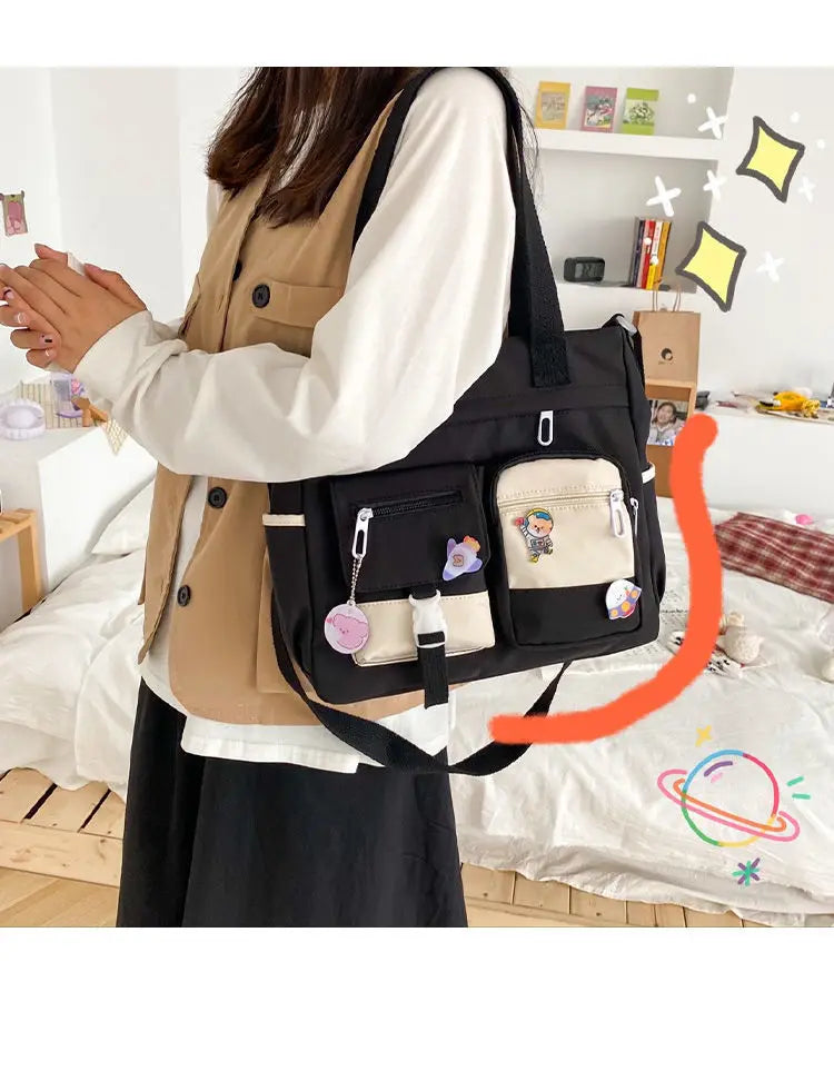 Versatile Nylon Waterproof Women's Shoulder Bag | Stylish Crossbody Satchel