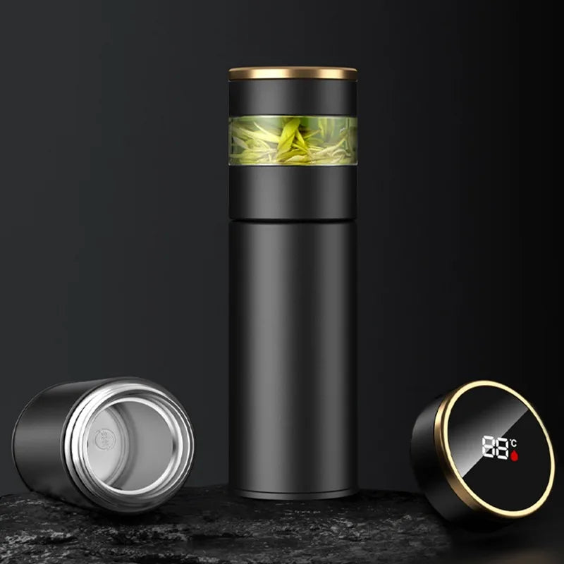 Smart LED Display Vacuum Tea Cup | Insulated Stainless Steel Bottle