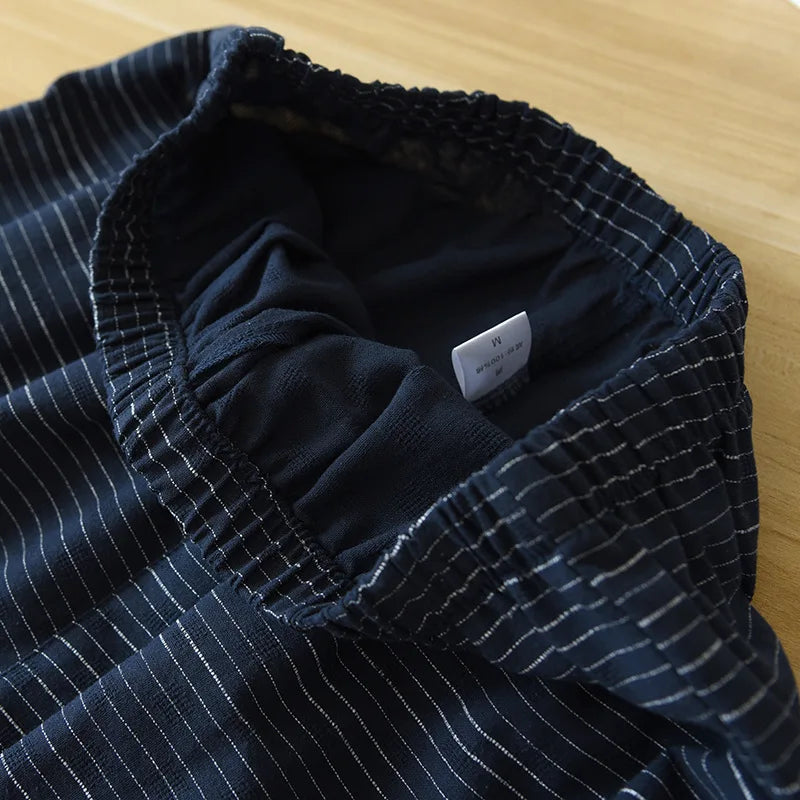 New Japanese Kimono Short-sleeved Shorts Suit Men's Pajamas Two-piece Summer Cotton Yukata Plus Size Bathrobe Sleepwear For Men