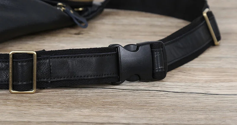 Large Capacity Leather Men's Chest Bag | Retro Casual Messenger Bag